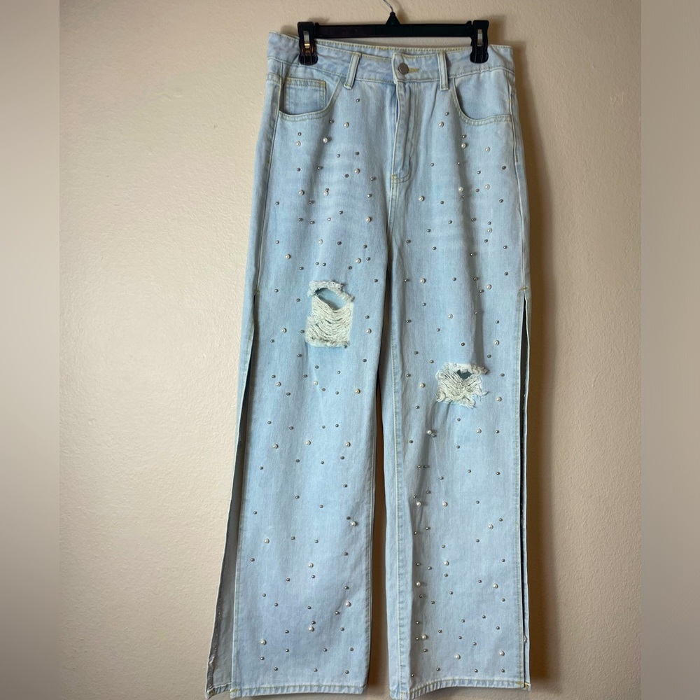 Studded Slitty Jeans